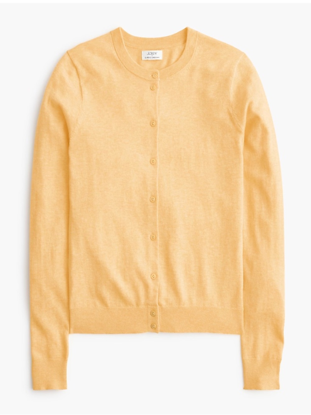 J. Crew Sunny Yellow Crewneck Button-Front Cardigan - Picture 4 of 4